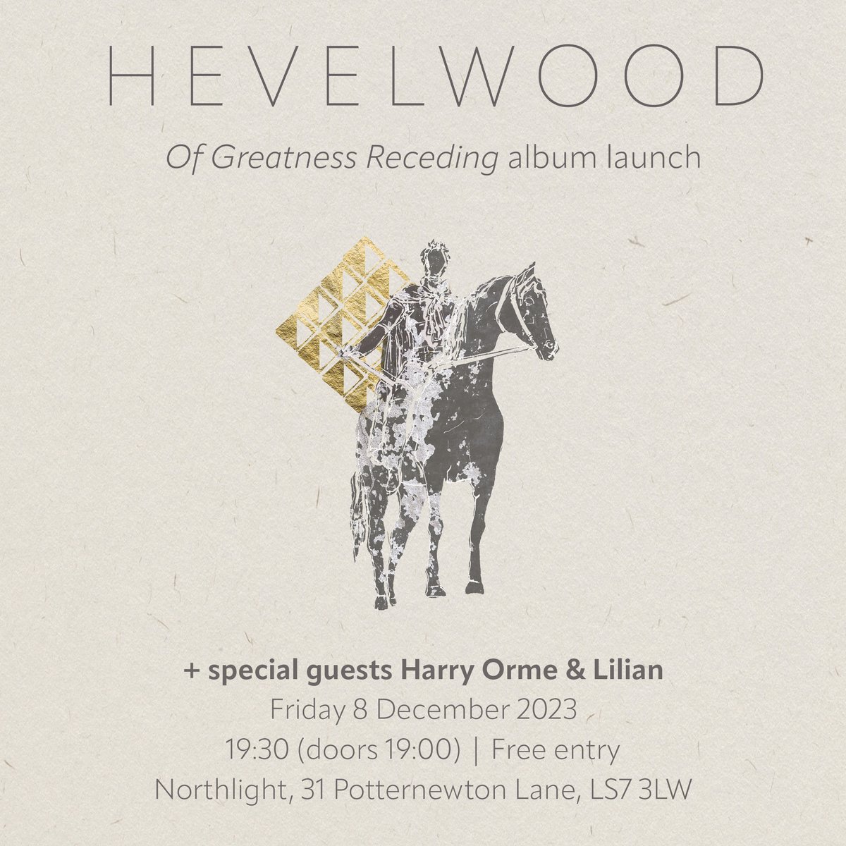 hevelwood's tweet photo. Right then, we're having a launch. It's going to be great, we've got personal faves @hgsorme and @lilian_folk on the bill. If you're Leeds or thereabouts, come on down! https://t.co/ykrJHLmfuz