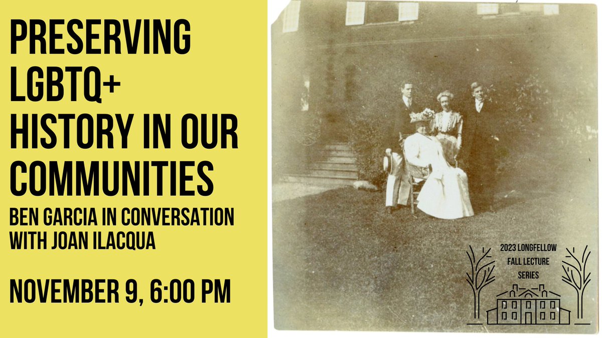 Preserving and sharing LGBTQ+ history in our communities is critical. Join <a href="/LGBTQ_Museum/">American LGBTQ+ Museum</a> and <a href="/lgbtq_history/">The History Project</a> for a virtual event on November 9th discussing the intersection of their work, hosted by Longfellow House. Registration link below ⬇️
facebook.com/events/5450871…