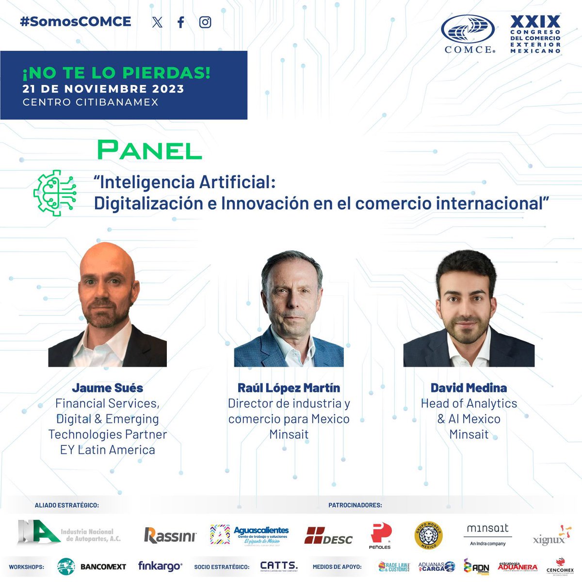 CongresoCOMCE's tweet photo. ¿Estás listo?
¡El evento de comercio exterior más importante de México, en formato presencial! 🇲🇽😁🙌🏽
¡Participa con nosotros!
¡APARTA LA FECHA!
🗓 21 de Noviembre 2023
📌 Centro Citibanamex, Ciudad de México
https://t.co/7DETc1MLKW
#CongresoCOMCE #SaveTheDate #SomosCOMCE https://t.co/VX1svfchKn