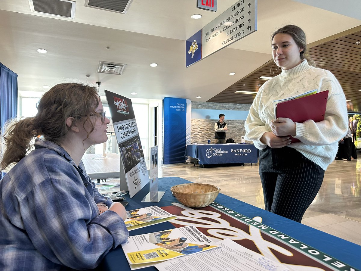 Repping <a href="/keloland/">KELOLAND News</a> at the <a href="/GoJacksSDSU/">South Dakota State Jackrabbits</a> journalism career fair with former <a href="/sdsucollegian/">Collegian Media</a> editor and current KELOLAND.com reporter <a href="/GTerrallKELO/">Gracie Terrall</a>. Come work with us! #KELOnews