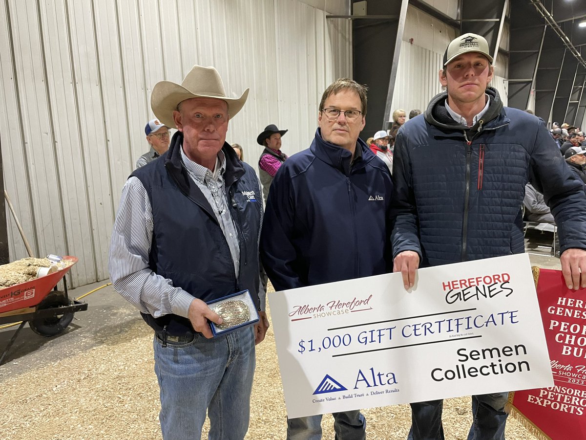 Congratulations to Remitall West, the winners of the Peoples Choice bull at the 2023 Hereford Genes event <a href="/CAN_Hereford/">Canadian Hereford</a>