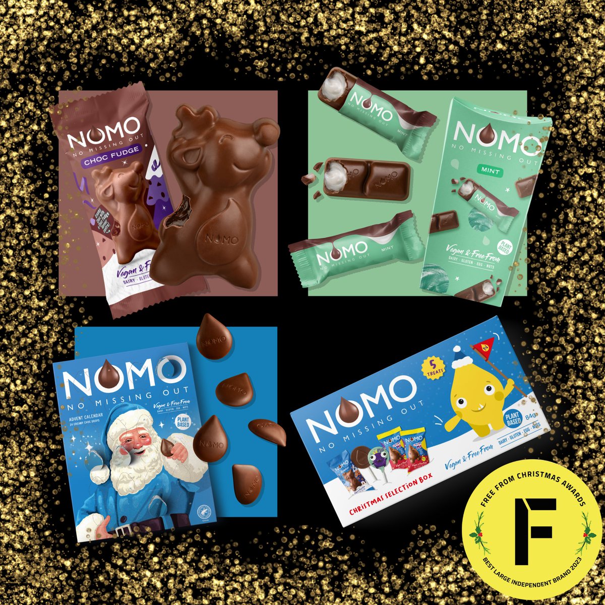 🏅 Winner of Large Independent Brand 2023 for the third consecutive year is @NomoChocolate  
They continue to evolve and grow, ensuring excitement and inclusivity with new additions, and all free from the top 14 allergens. #ffca23 #freefrom #freefromchristmas #allergyawareness