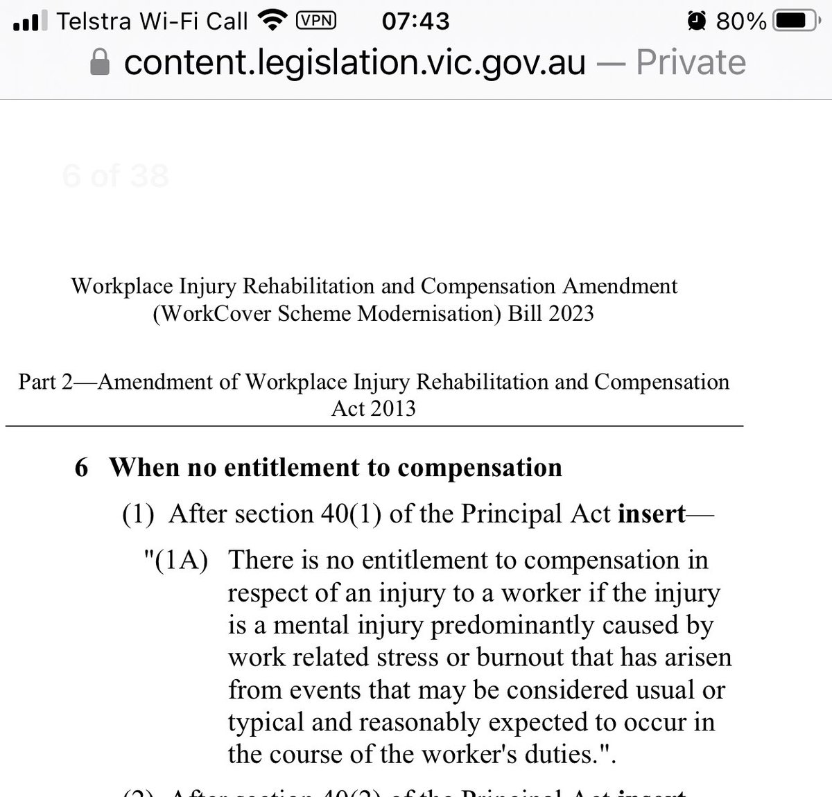 New VIC legislation Bill is deeply concerning & will potentially impact many HCWs whose work related burnout has arisen from events the Gvnt will now consider reasonable/usual to occur in their line of work. @anmf_federal @anmfvic @ama_media @DannyHill_VAU @AndrewHewat @aishamae