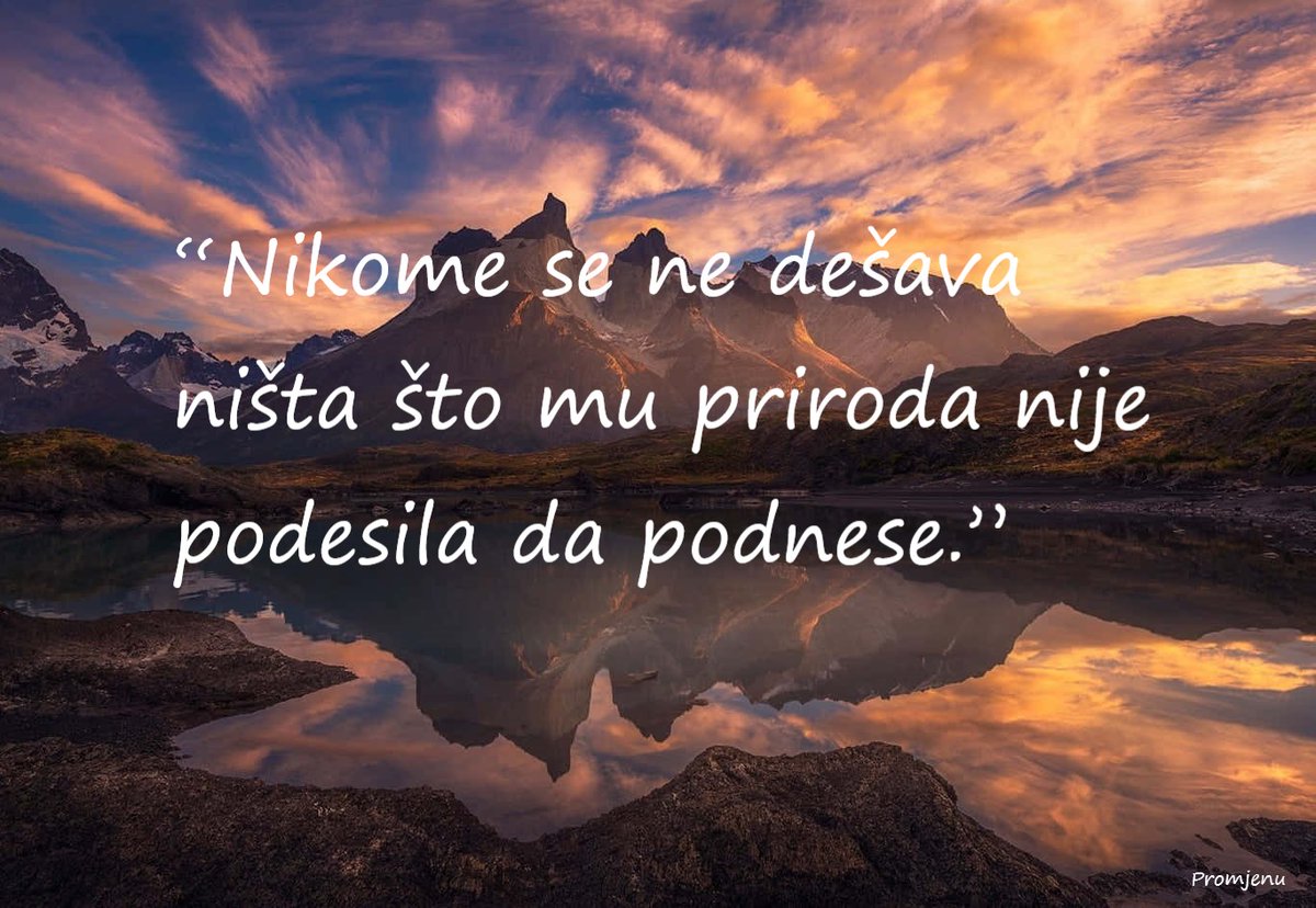 promjenu's tweet photo. “Nikome se ne dešava ništa što mu priroda nije podesila da podnese.”

“Otpornost prirode: oslobađanje iscjeljujuće moći na otvorenom”
https://t.co/k9DeGLgrEa

#promjenu #citat #citati https://t.co/OuOKpcptcX