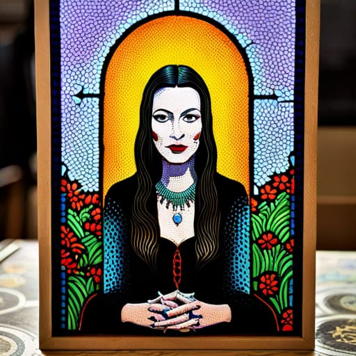 The Many Looks Of Morticia Addams (Acrylic Print) Made with #SDXLBETA on @NIGHTCAFESTUDIO #AIART creator.nightcafe.studio/creation/Fi38z…