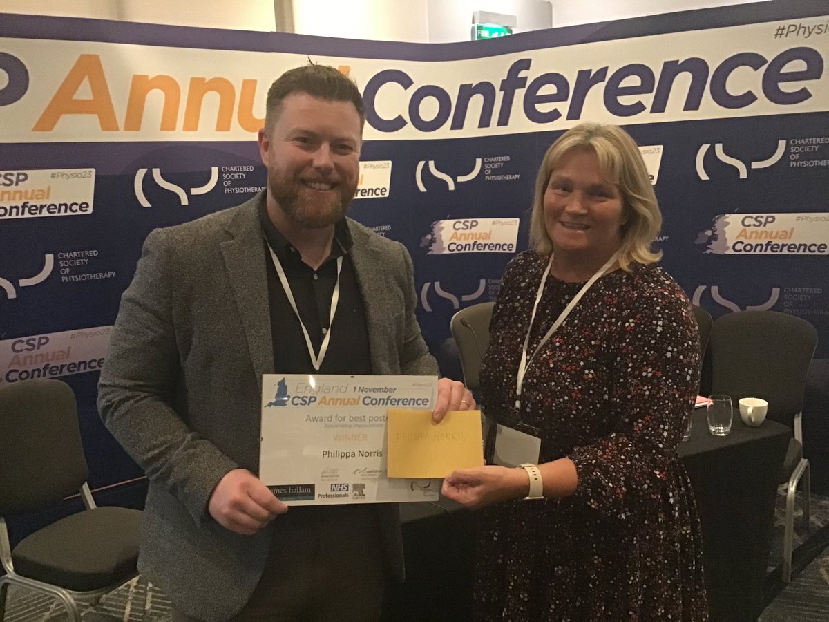 Diane Reid 💙 (@diane_reid1) on Twitter photo Huge congratulations to <a href="/pipgregs/">Philippa Norris</a> on winning the ‘Accelerating improvement’ poster awards category <a href="/thecsp/">Chartered Society of Physiotherapy (CSP)</a> annual Conference 👏👏🥳, brilliant work 💫💫💫 . Privileged to collect this on your behalf from <a href="/ashjamesphysio/">Ash James 💭</a> #Physio23 <a href="/MFT_CSSAHPs/">AHP's at MFT</a> <a href="/janwils42401735/">Jan Wilson</a> <a href="/JTheakr/">Dr Justine Theaker (PhD)</a> Huge congratulations to <a href="/pipgregs/">Philippa Norris</a> on winning the ‘Accelerating improvement’ poster awards category <a href="/thecsp/">Chartered Society of Physiotherapy (CSP)</a> annual Conference 👏👏🥳, brilliant work 💫💫💫 . Privileged to collect this on your behalf from <a href="/ashjamesphysio/">Ash James 💭</a> #Physio23 <a href="/MFT_CSSAHPs/">AHP's at MFT</a> <a href="/janwils42401735/">Jan Wilson</a> <a href="/JTheakr/">Dr Justine Theaker (PhD)</a>