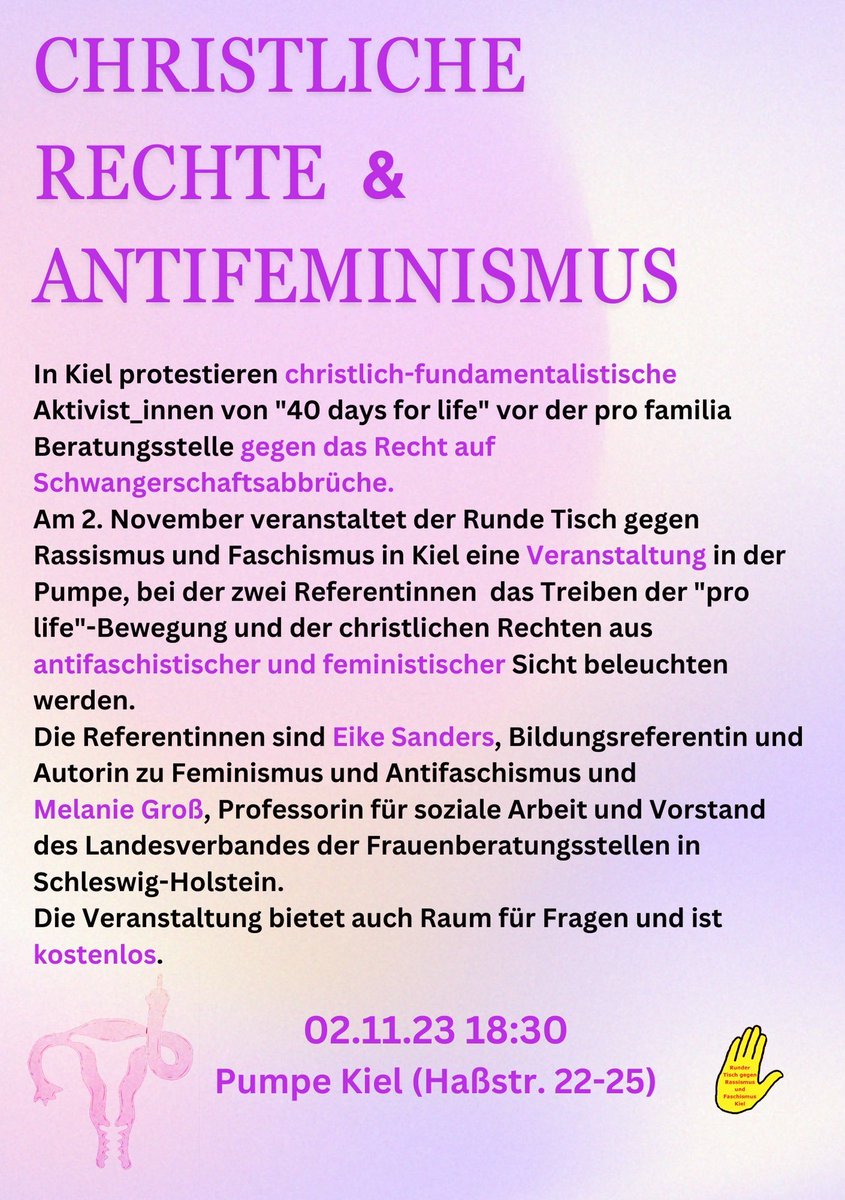 Reminder für morgen. 
18:30 <a href="/DiePumpeKiel/">Die Pumpe e.V.</a>