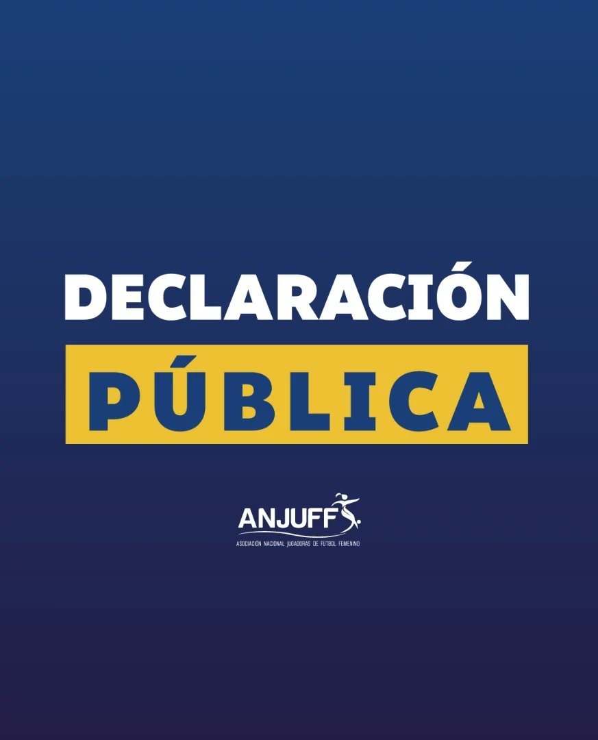 ANJUFChile's tweet image. [DECLARACIÓN PÚBLICA] 📣
En el contexto referido a la final del fútbol femenino de los Juegos Panamericanos Santiago 2023, como Asociación Nacional de Jugadoras de Fútbol Femenino, declaramos 👉

#Nosotrasjugamos