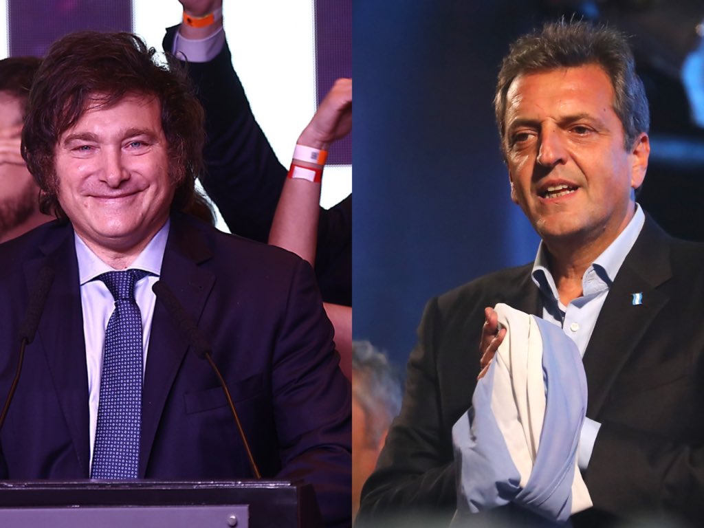 ElTrumpista's tweet photo. 🚨 Nueva Encuesta 2023 🇦🇷 

- Intención de Voto

🟣 Javier Milei (LLA) - 46%
🔵 Sergio Massa (UxP) - 42%
⚪️ Blanco y No Sabe - 12%

- PROYECCIÓN BALOTAJE - Votos Válidos 

🟣 Javier Milei (LLA) - 52%
🔵 Sergio Massa (UxP) - 48%

🗳️ Consultora Aresco-Aurelio / 01-11-23 https://t.co/XB304LCD9o