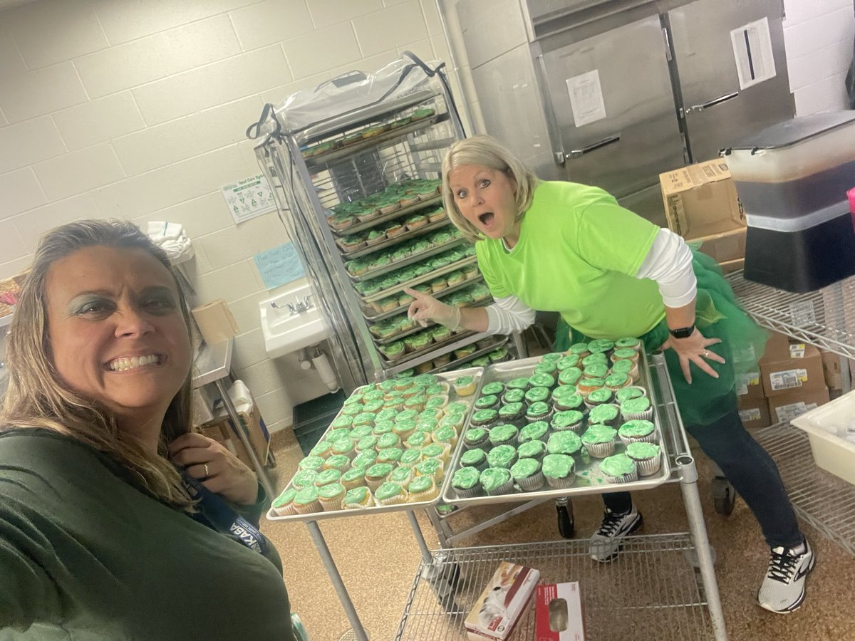 Celebrating RSMS KSA GREEN STATUS!  Admin served cupcakes to every students!  #TITANExcellence