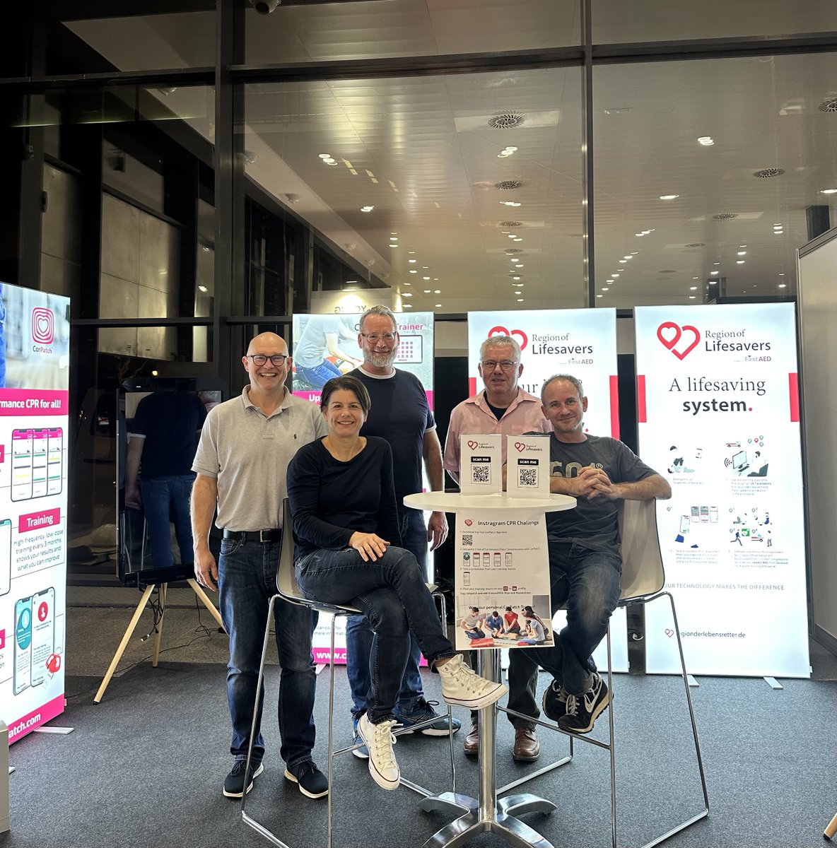 FirstAED's tweet image. Everything ready at #resus23 B16, where @RdLebensretter &amp;amp; @CorPatch are ready to help you solve the first critical minutes of the chain of survival. Alerting responders via smartphone to cardiac arrest has never been easier - join live demos the coming days.
#resus23 @ERC_resus