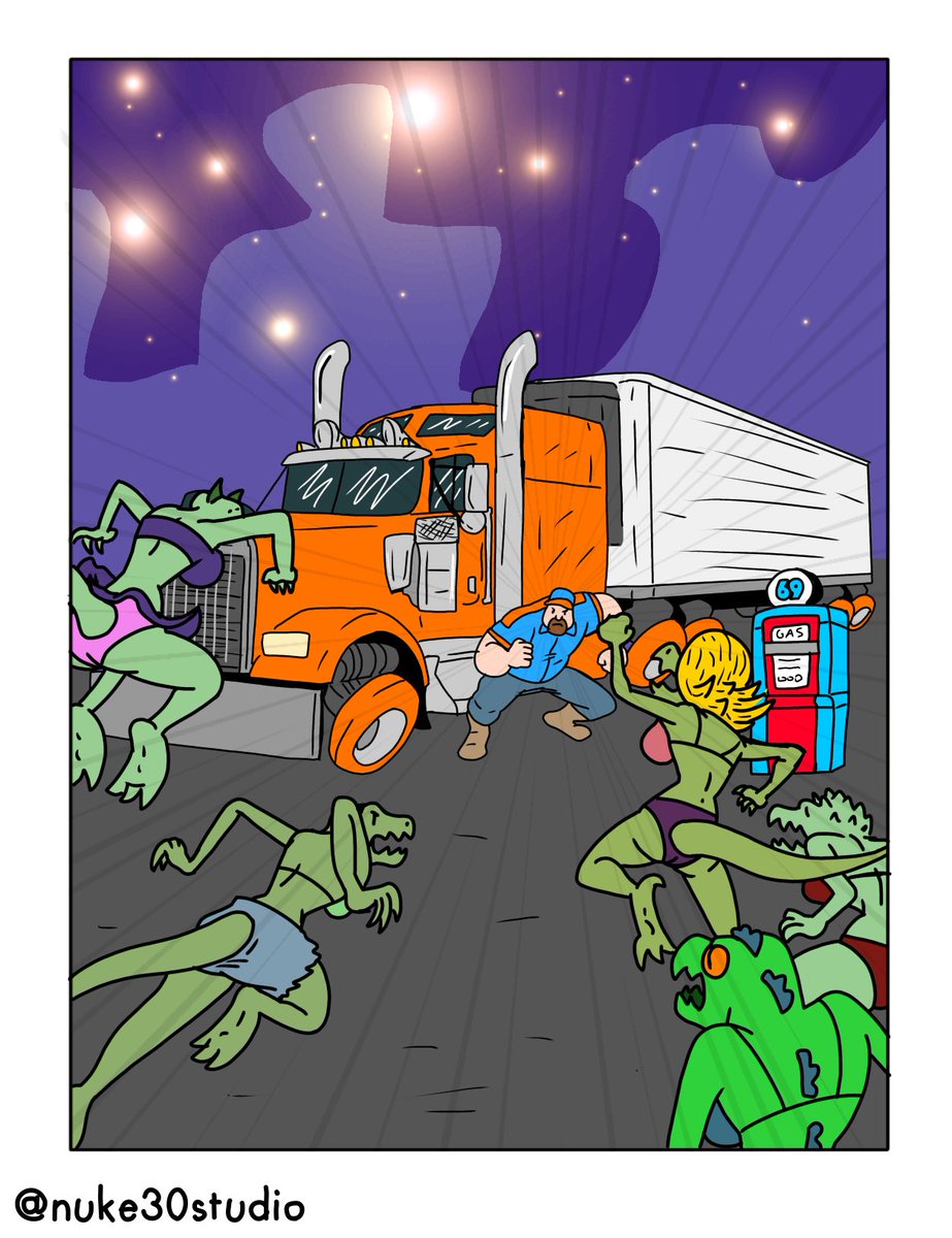 nuke30studio's tweet photo. The life of a space trucker is a wild one! #spacetruckin #lotlizards #webcomic #webcomics https://t.co/DDOJFB7nbV