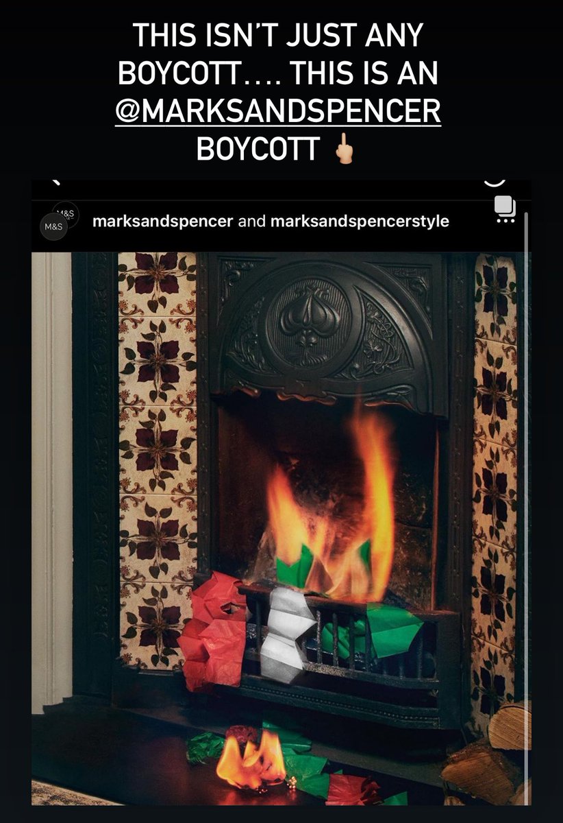 This isn’t any old boycott this is an M&amp;S boycott
Boycott these Zionist loving baby killing company 
<a href="/marksandspencer/">M&S</a> #Suckyourmum