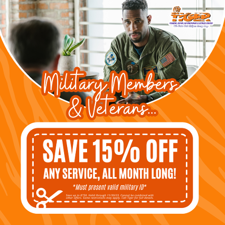 Trust_Tiger's tweet photo. 🇺🇸 Military &amp; Vets, thank you! Enjoy 15% off all services this month with Military ID. Call (877) 844-3701 or book online: https://t.co/doUbgkZUkG. #MilitaryDiscount #ThankYou https://t.co/EPl1H15Ut7