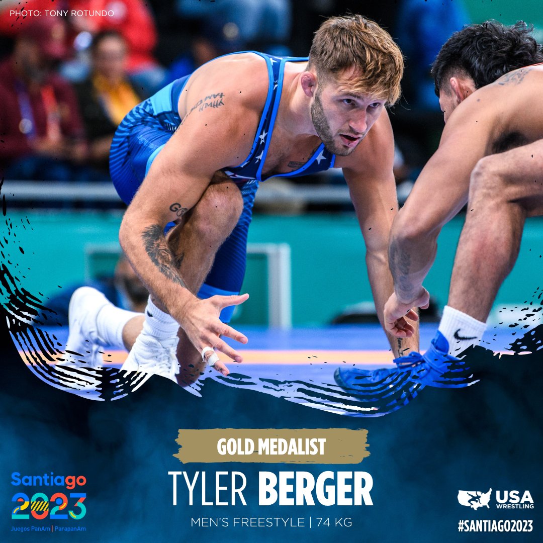 USAWrestling's tweet image. 74 kg Men’s Freestyle Finals – Tyler Berger 🇺🇸 dec. Franklin Maren Castillo 🇨🇺 3-0 #Santiago2023 @TeamUSA