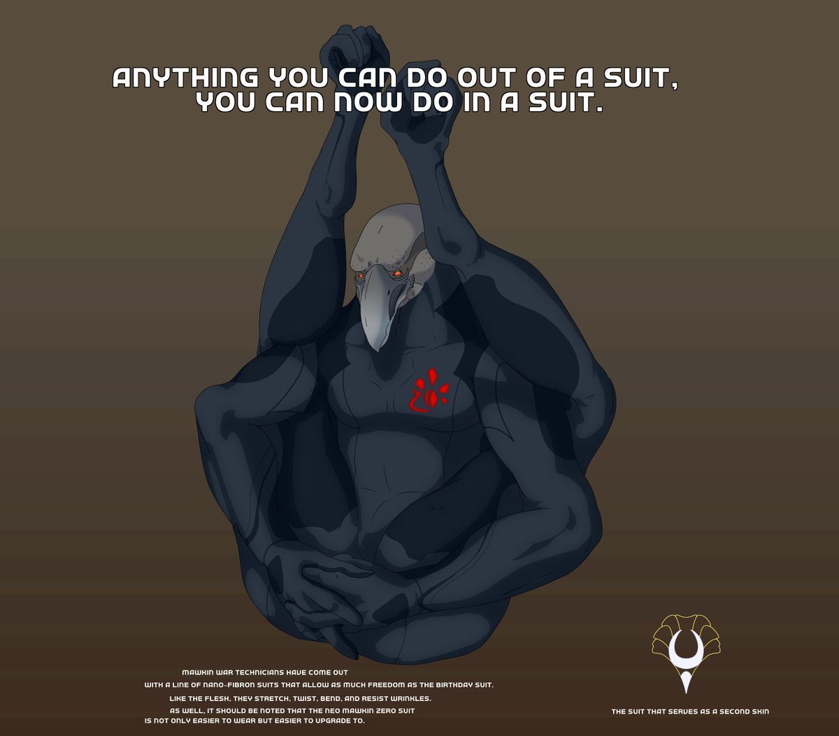 molagboop's tweet photo. I saw an old ad for suits over a year ago and have wanted to do something with #RavenBeak ever since.

#Metroid #MetroidDread https://t.co/fAv2mvyHzD