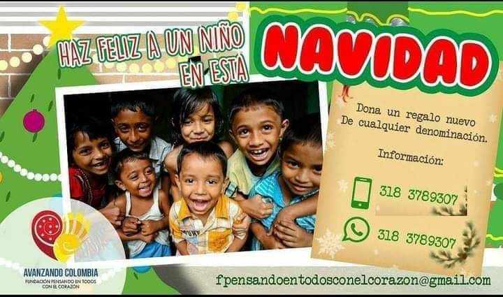 AVANZANDOCOL's tweet photo. Haz feliz a un niño en esta Navidad!! tu aporte es muy importante, llenaremos de amor, alegría y esperanza los corazones y las vidas de los niños que han sido víctimas de vulneración de  sus derechos. Ayúdanos a ayudar!! #CompartePorFavor #SíSePuede https://t.co/bMYDjSJICw