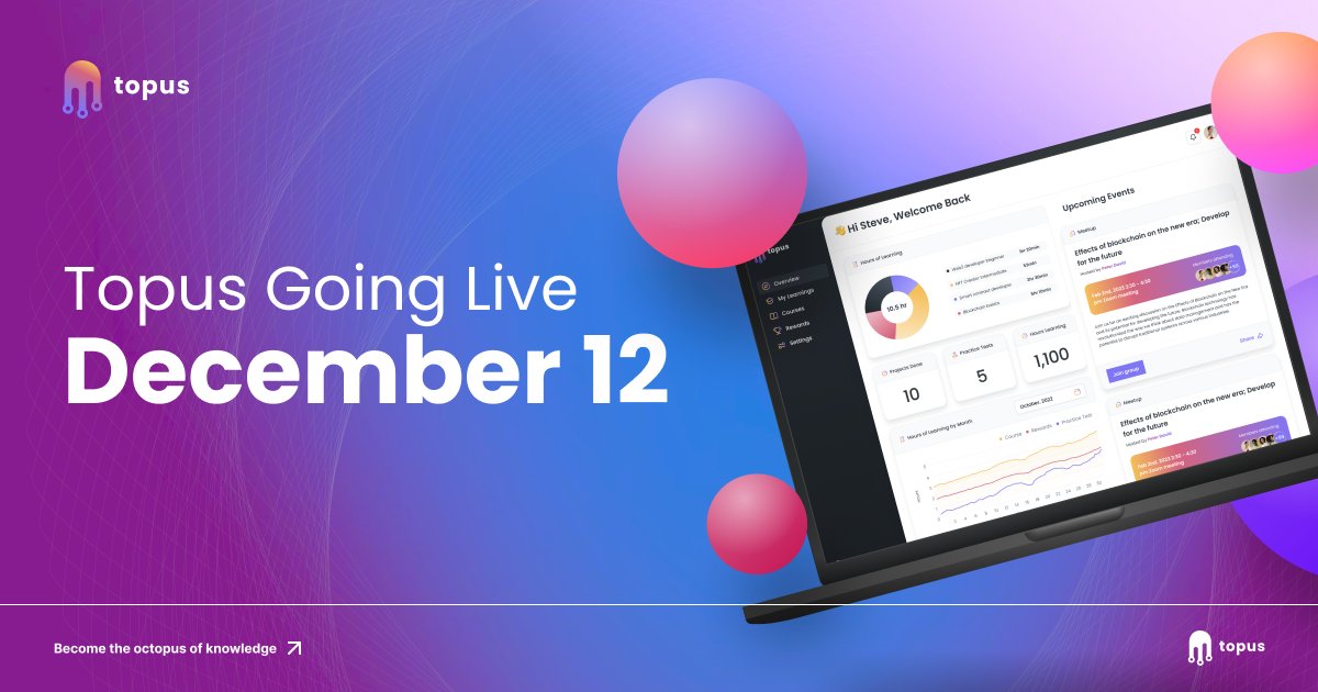 radish_la's tweet photo. We're going live soon.

🥳🥳 Presenting Topus: The LMS for DAOs. Create publications, accept donations and mint certifications / POAPs for students, all in.

Stay tuned for updates at @radish_la https://t.co/PEhMPZEmjL