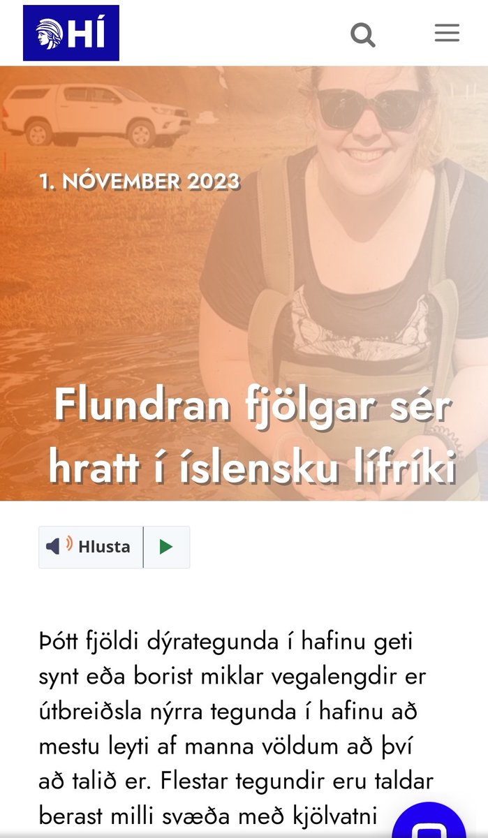 TheresaHenke2's tweet photo. Flounder news ๐
My research on #flounder & human aspects of #BioInvasions got covered in an article by @Haskoli_Islands today. Check it out, if you want to hear more about my favourite topic & what I have been up to in the last years ๐๐ฎ๐ธ
https://t.co/zxFU9ZvPxN https://t.co/aQ68W0RnBl