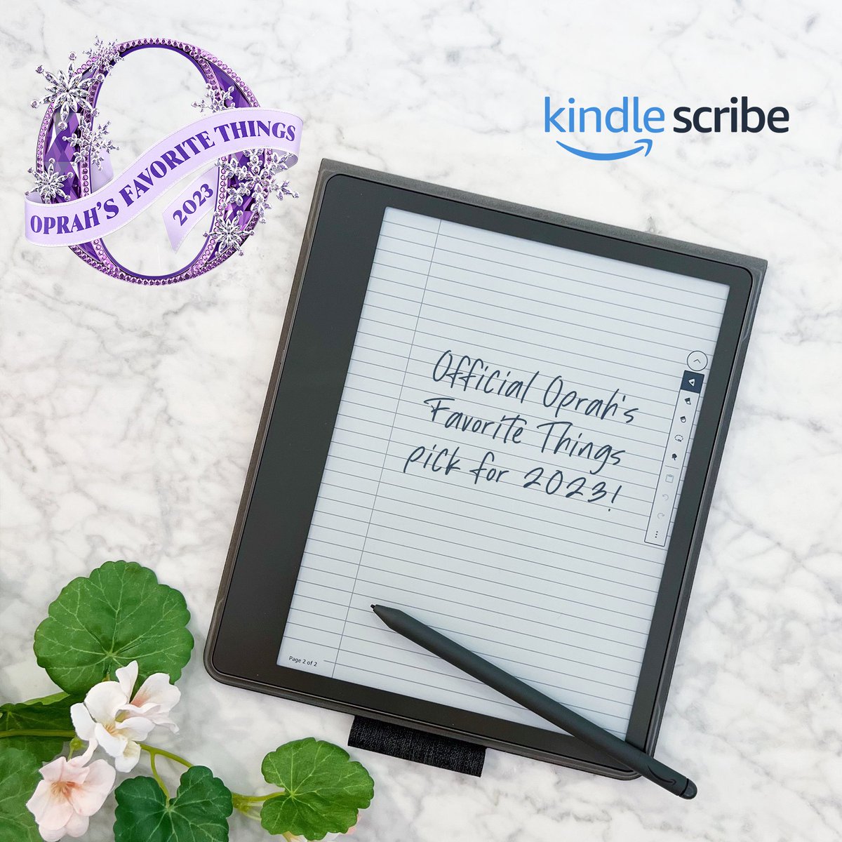 Thrilled to announce that the readable, writeable, fantastically flexible ✨ Kindle Scribe ✨ has been named one of #OprahsFavoriteThings this year! Makes sense, we hear she knows a thing or two about great reads 😉 💕