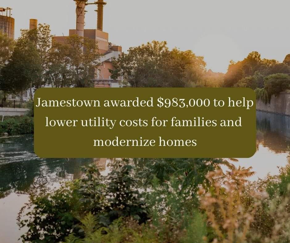 esundquist's tweet photo. Jamestown was just awarded a $983,000 @EPA grant to lower utility costs, improve weatherization, and modernize homes through a new and innovative program that we developed called, "Retooling Homes for Improved Air Quality." [1/5] https://t.co/UjdNpn76So