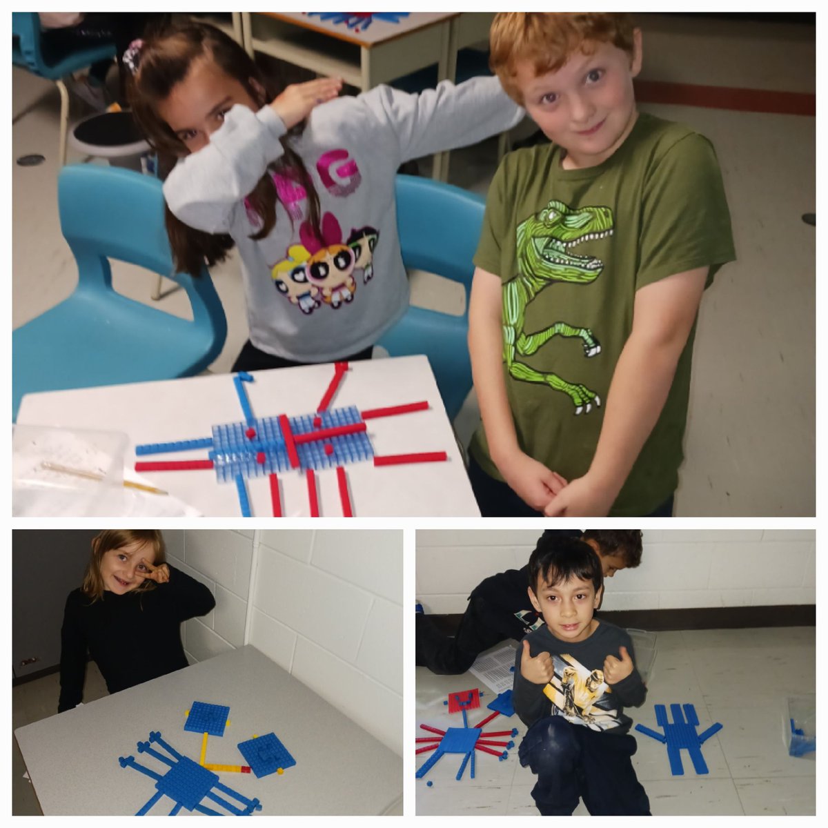 MsKenna_ocsb's tweet photo. My grade 2 friends created monsters using base ten blocks for Halloween! #obsbMath #beSKT https://t.co/2iZ2XYnJNC