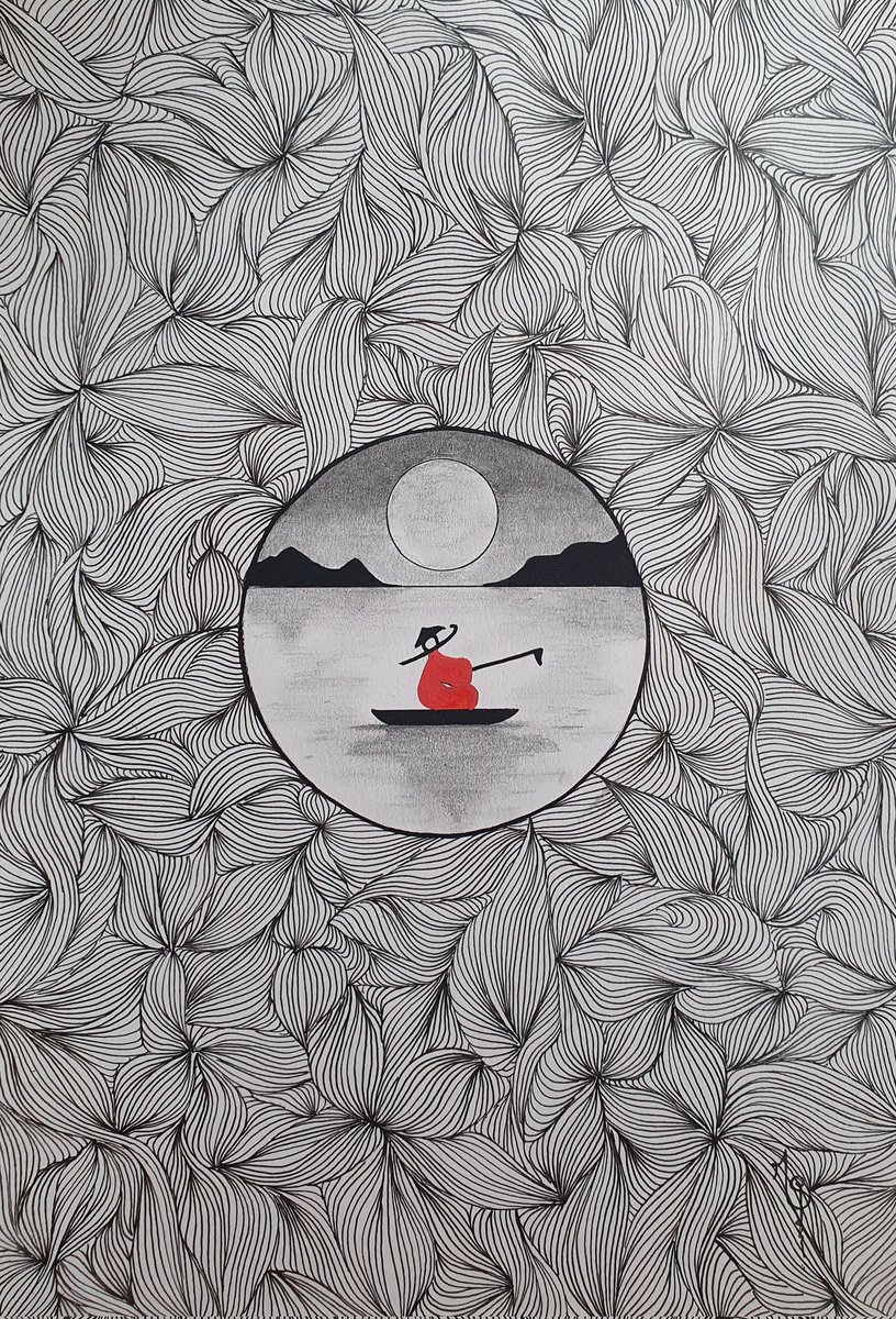 Fisherman
Dessin au feutre et crayon sur Canson A4
fineliner pigment 0.1
#psychedelic #art #drawing #illustration #Asia #China #fisherman #boat #sea #moon
