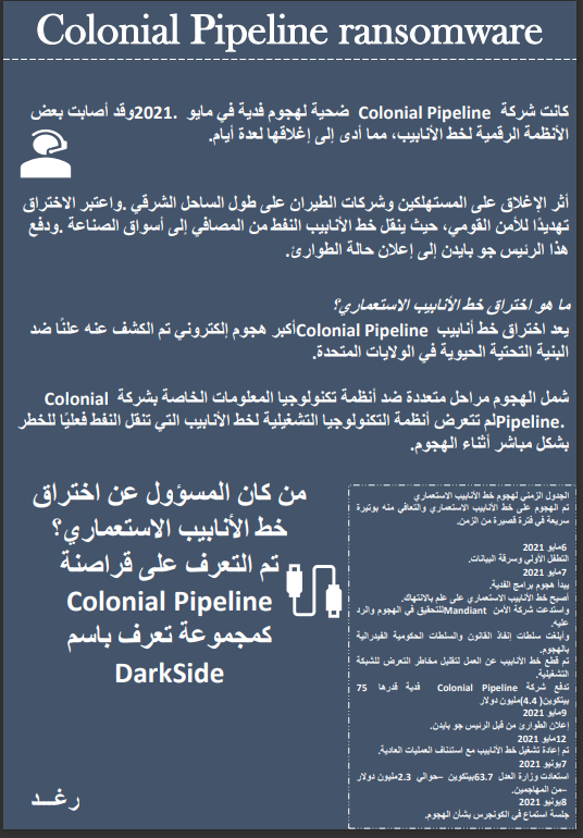 Gad_66_7's tweet photo. مسابقة النشرة السيبرانية 2
 Colonial Pipeline ransomware: هجوم 

هاشتاج الجامعة
#MidoceanUniversity
#جامعة_ميدأوشن

هاشتاج المسابقة
#Mastering_JavaScript https://t.co/wPPwrLxeSH
