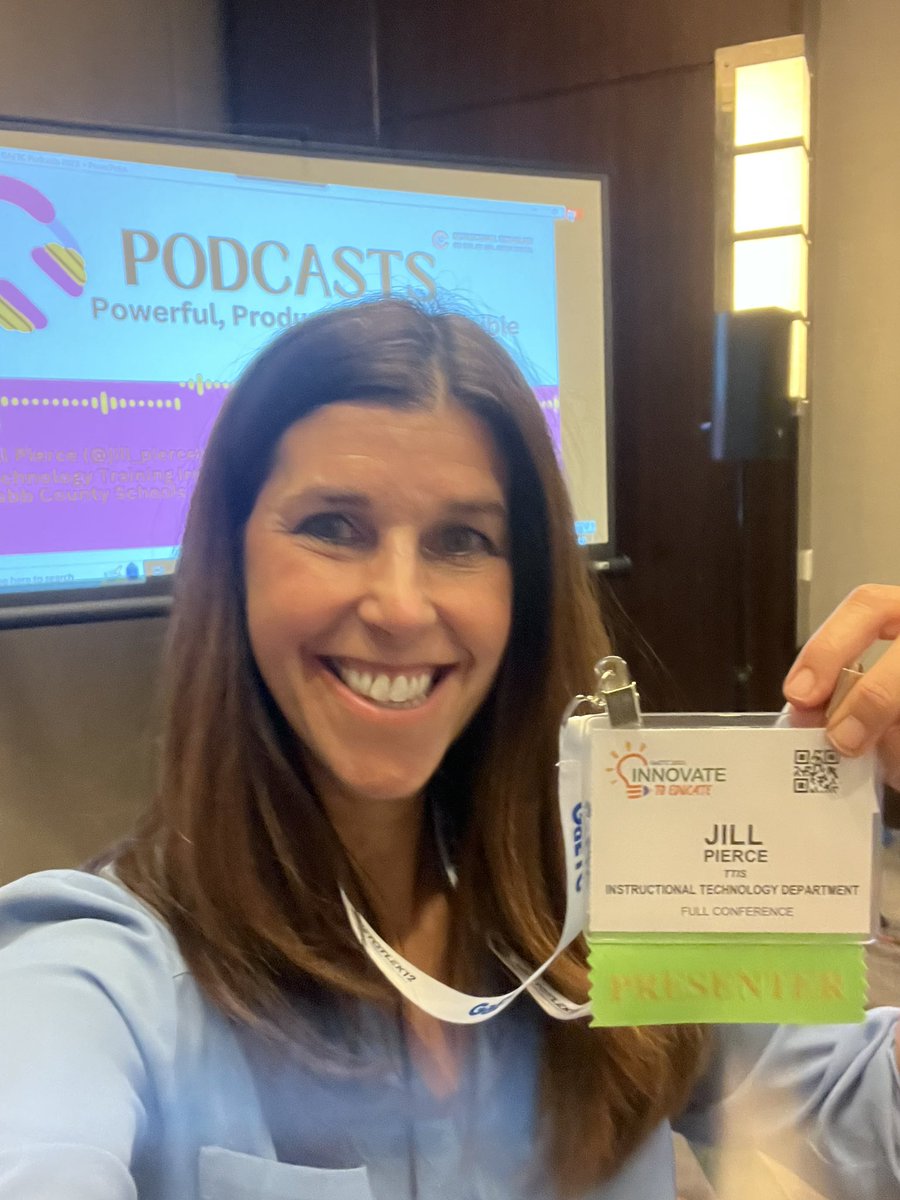 Such fun getting to share my ideas on how to easily create podcasts with students today @GaETConf. Shout out to @BookCreatorApp for giving my attendees a bonus reward. #cobbintech