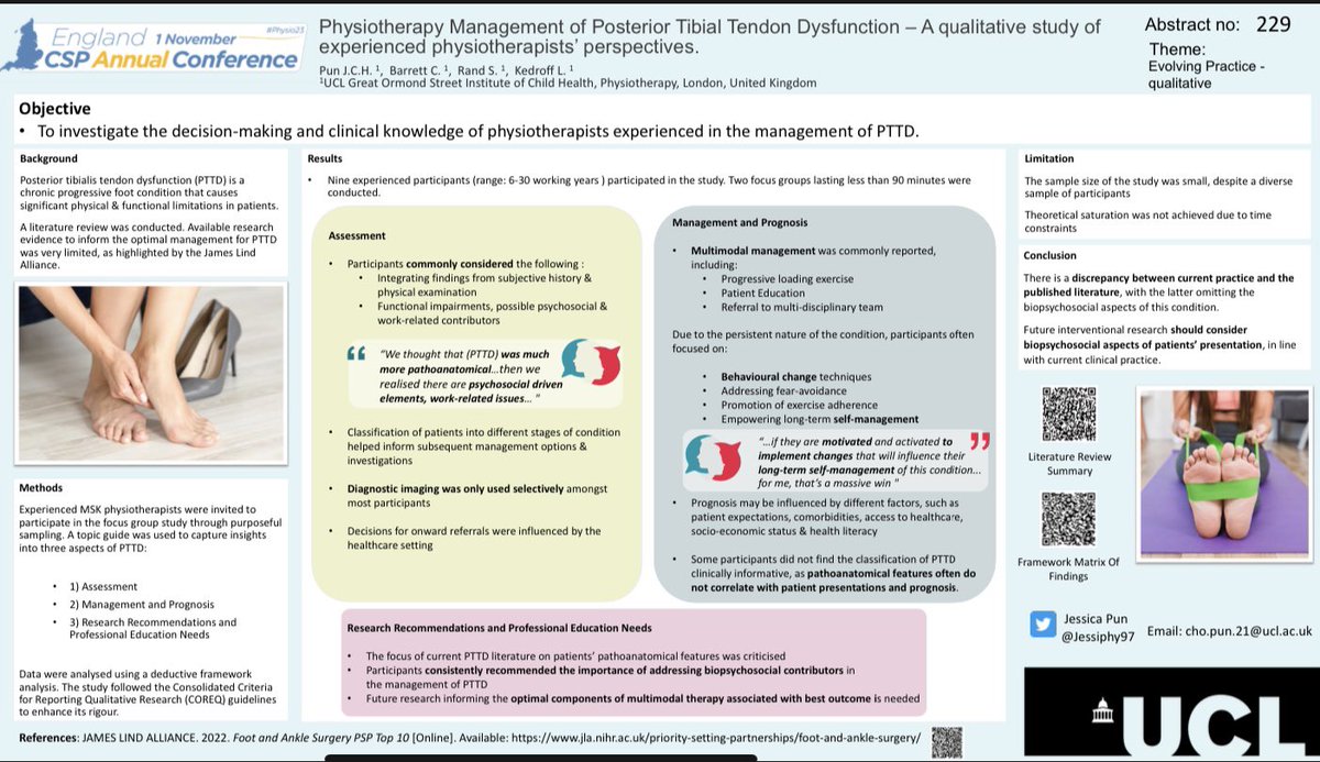 Sharing here in case anyone interested- the winning poster 🏆
We didn’t have poster booths, and not sure how many came across it on the 3 iPads.  I do miss the chat about our findings, so please get in touch! 😊 #Physio23