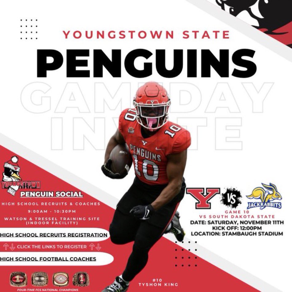 Da’Quarius Bradley (@dqbradley20) on Twitter photo Thank you for the invite <a href="/ysufootball/">Youngstown State Football</a> Looking
forward to the game and visiting
<a href="/fbCoachBill/">Bill Mclaughlin</a>
<a href="/Coach_Parrella/">John Parrella</a>
<a href="/LW_Football/">Lutheran West Football</a> Thank you for the invite <a href="/ysufootball/">Youngstown State Football</a> Looking
forward to the game and visiting
<a href="/fbCoachBill/">Bill Mclaughlin</a>
<a href="/Coach_Parrella/">John Parrella</a>
<a href="/LW_Football/">Lutheran West Football</a>