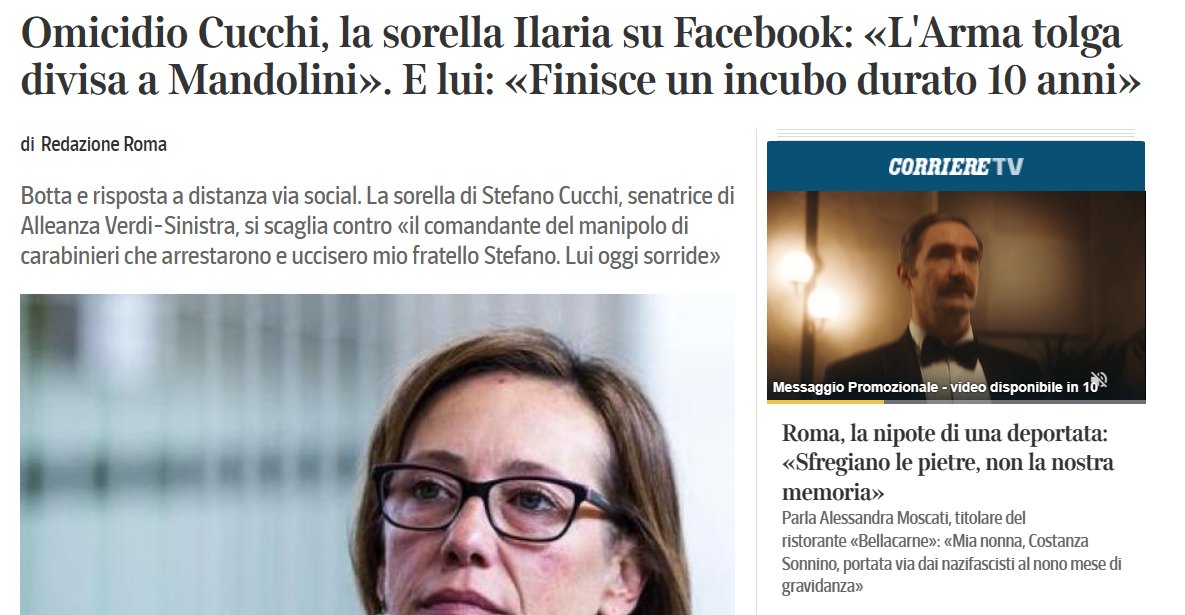 tgrcalabria's tweet photo. Non si possono non accogliere la richieste della #Cucchi. La prescrizione è stata possibile grazie a tutti i depistaggi avvenuti in caserma. #Mandolini non ci rappresenta https://t.co/AOvH7fXJz3
