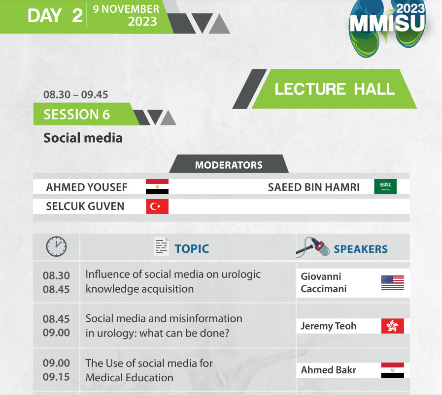 Dr_AMBakr's tweet photo. Happy to announce my contribution in #MMISU - one of the most prestigious international urology meetings, with a lecture about
"The Use of Social Media for Medical Education".
Wait to see you
#urology
#UroSoMe
#the_urologist https://t.co/vtABQ3bVOY