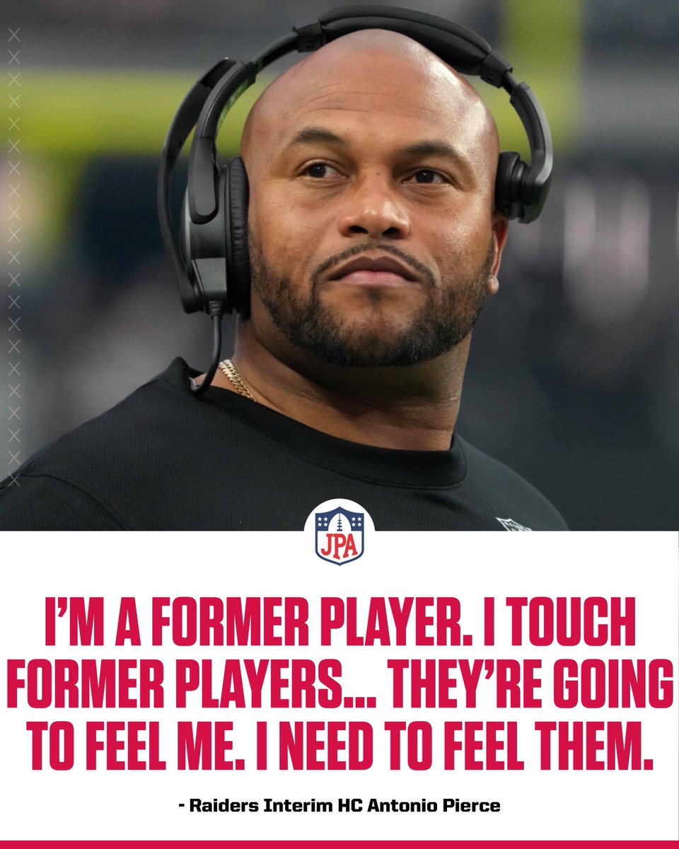 jasrifootball's tweet photo. Antonio Pierce is ready to get to work, seems like he is the prototypical “player’s coach” which Josh McDaniels wasn’t.

(Via: @PGutierrezESPN) https://t.co/2C2RTQ1EML