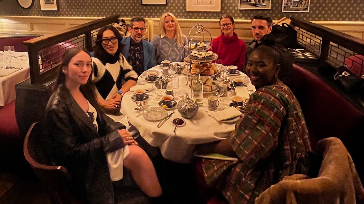 Scenes from today's SYKY meet up in #London 🦋 

SYKY Keystone Holders <a href="/karinaochoaco/">Infinitostudio.eth</a> <a href="/Morchenliu/">Morchen</a> <a href="/leocrane/">leocrane</a> @thefuturistguy <a href="/isadoska/">Jessica</a> Josephine Miller and Joyce Addai Davis came together for afternoon tea to connect and discuss their experiences at #NewCodes Digital Fashion