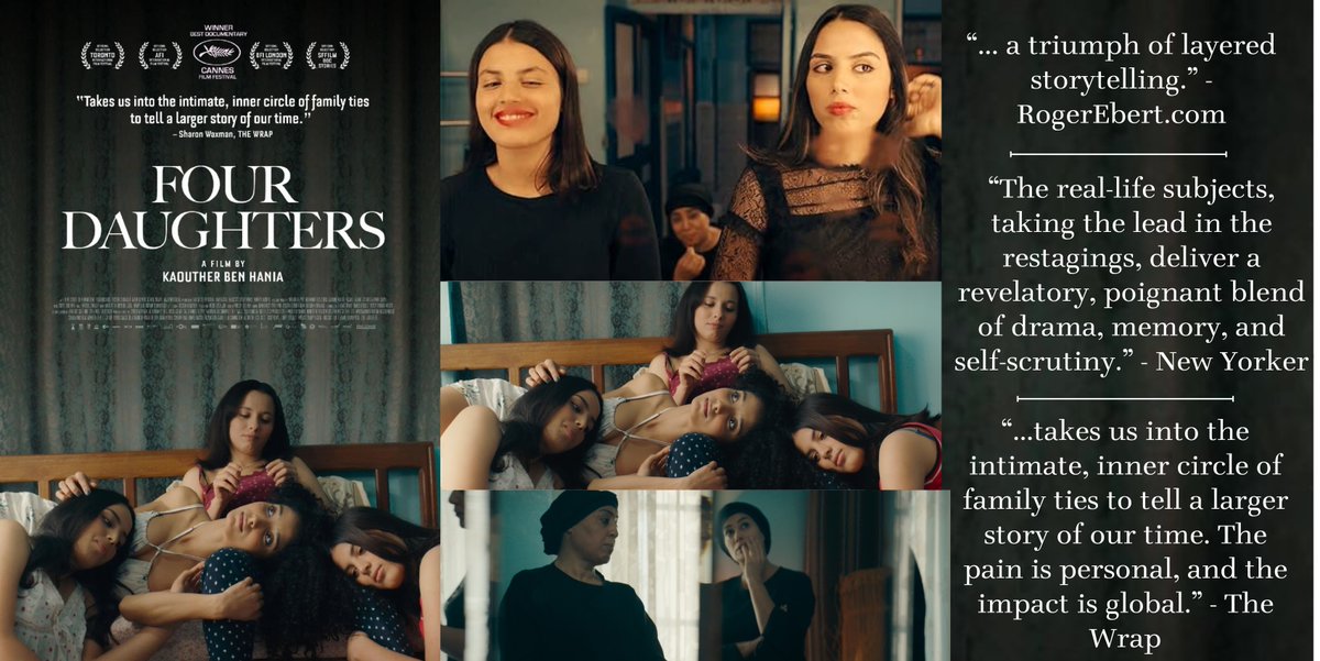 Staring Fri. see FOUR DAUGHTERS. “A distinctive, daring and original work.” @Screendaily “Compelling, ambitious.” @Variety Dir. Kaouther Ben Hania & producer Nadim Cheikhrouha will Q&A the 7:30 show Fri. 11/3. 🎟️ laem.ly/47lPQ3K #laemmle #fourdaughters