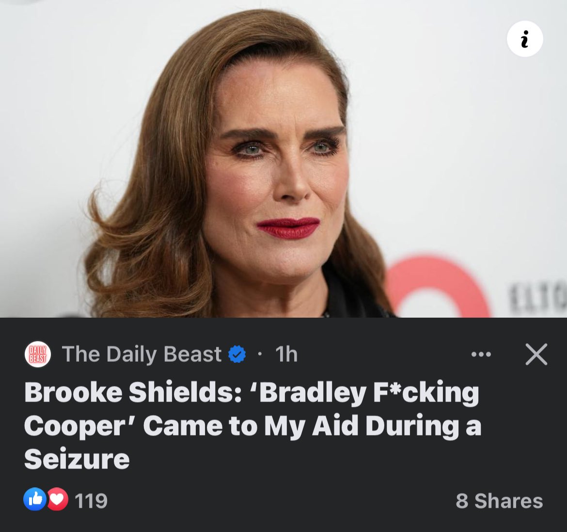 Brooke shields admits that just last month she had a major seizure at the restaurant and was rushed to the hospital in an ambulance and Bradley Cooper helped. She was fully vaccinated. He was fully vaccinated as well. 

#Vaccines #Covid  #rfkjr #The1Pledge for me is no Covid…