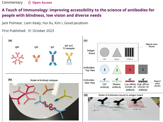 Kim Good-Jacobson (@kimljacobson) on Twitter photo Very proud of Jack, <a href="/liamckealy/">Liam Kealy</a>, <a href="/HuiXu47534424/">Hui Xu</a>: here they step thru their concept, design & exhibit of tactile models for ppl w/ low vision & diverse needs
🙏<a href="/ETandori/">Erica Tandori</a> <a href="/RossjohnLab/">Rossjohn lab</a> for <a href="/MonashUni/">Monash University</a> Sensory Science & <a href="/jessborger/">Dr Jess Borger</a> for <a href="/ImmunolCellBiol/">ICB - the journal</a> series
onlinelibrary.wiley.com/doi/full/10.11… Very proud of Jack, <a href="/liamckealy/">Liam Kealy</a>, <a href="/HuiXu47534424/">Hui Xu</a>: here they step thru their concept, design & exhibit of tactile models for ppl w/ low vision & diverse needs
🙏<a href="/ETandori/">Erica Tandori</a> <a href="/RossjohnLab/">Rossjohn lab</a> for <a href="/MonashUni/">Monash University</a> Sensory Science & <a href="/jessborger/">Dr Jess Borger</a> for <a href="/ImmunolCellBiol/">ICB - the journal</a> series
onlinelibrary.wiley.com/doi/full/10.11…