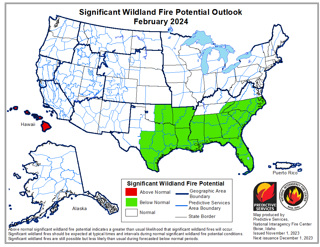 BLMFire's tweet photo. Stay informed of current &amp; predicted environmental conditions such as weather and drying vegetation. The #WildlandFireOutlook can be found on the @NIFC_Fire website at https://t.co/Gj8yi81NxP.

Always be #WildfireWeatherAWARE! https://t.co/zHmxK0u4a8