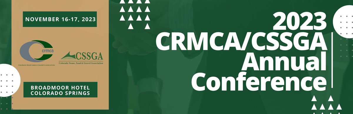 Register Today for the 2023 CRMCA/CSSGA Annual Conference
November 16-17
The Broadmoor Hotel
Colorado Springs, CO

ow.ly/AoSo50PZLey