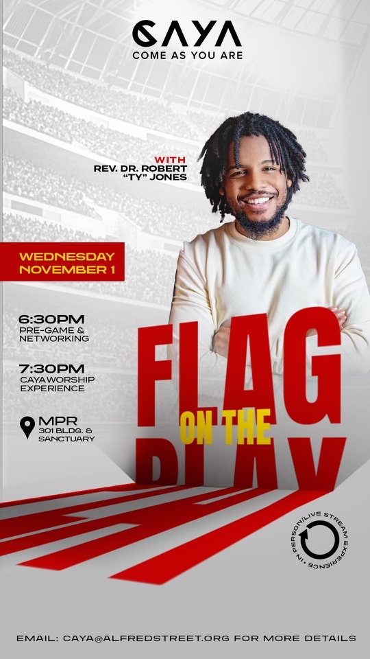 Howard-John Wesley (@pastorhjw) on Twitter photo Happening Tonight at @alfredstreetbc // @cayaexperience kicks off their November worship TONIGHT, Wed., Nov., 1 at 7:30 PM ET w/ <a href="/roberttyjones/">Robert Ty Jones</a> and the #cayapraiseteam. The Pre-game & networking start at 630 PM in our MPR. Relationships are what we’re going to be discussing. Happening Tonight at @alfredstreetbc // @cayaexperience kicks off their November worship TONIGHT, Wed., Nov., 1 at 7:30 PM ET w/ <a href="/roberttyjones/">Robert Ty Jones</a> and the #cayapraiseteam. The Pre-game & networking start at 630 PM in our MPR. Relationships are what we’re going to be discussing.