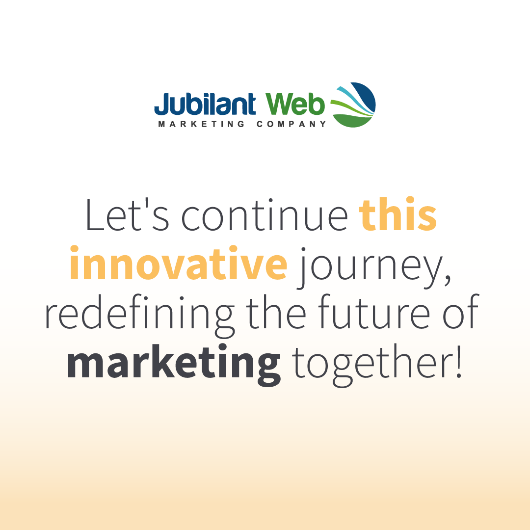 JubilantWeb's tweet photo. 🚀 Join us as we explore new horizons and embrace the evolving landscape of digital marketing. 

#Innovation #MarketingFuture #DigitalMarketing https://t.co/qQCXLmWZB0