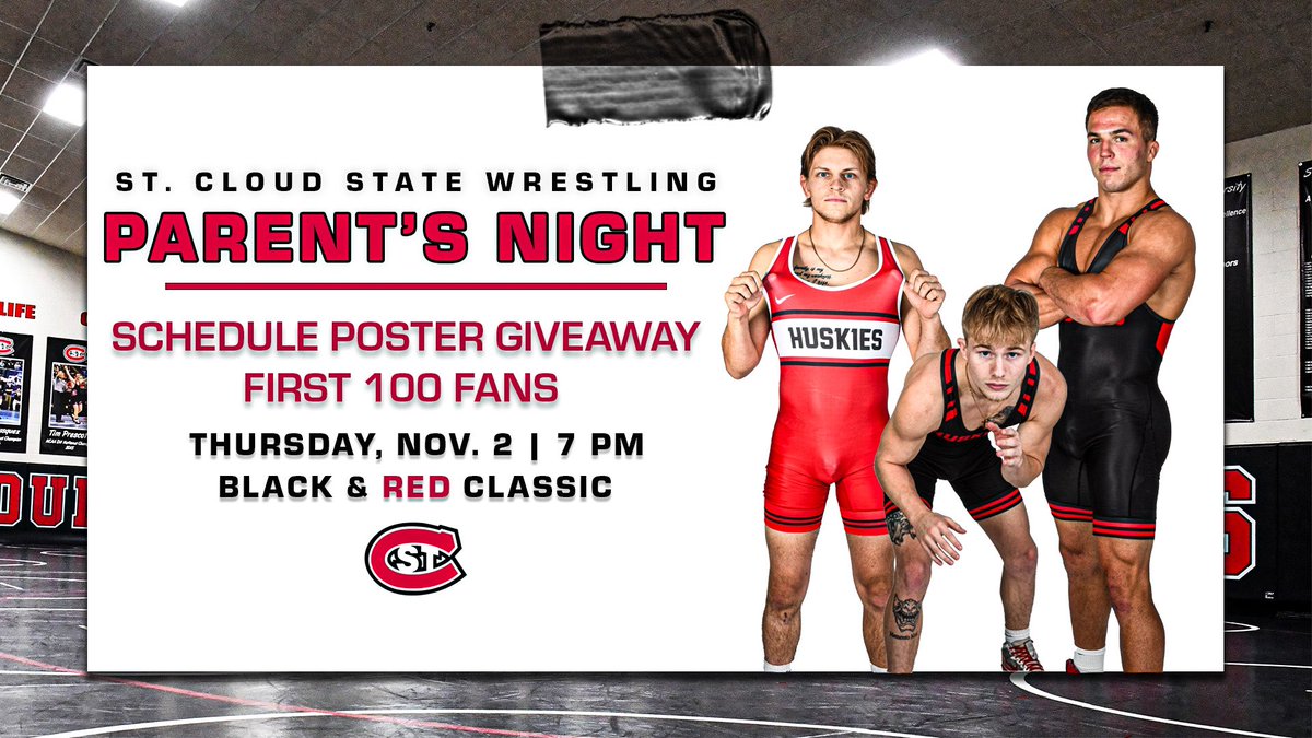 🤼‍♂️ <a href="/SCSUHuskies_WR/">St. Cloud State Wrestling</a> has their Black and Red Classic at Halenbeck Hall tomorrow at 7 pm!

Check out the promotions for the match ⬇️

#BlackAndRedEdge ⬛️🟥 #GoHuskies 🐾