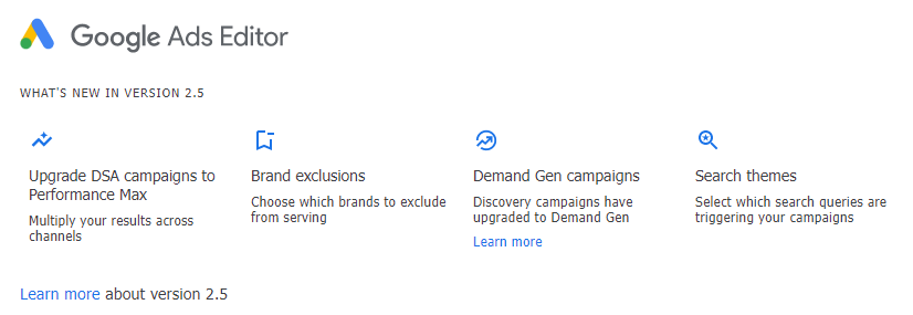 PPCGreg's tweet image. Cancel your plans - Google Ads Editor version 2.5(.2) with Demand Gen support just dropped. #PPCChat

(*Learn more* link takes you to a broken page..)