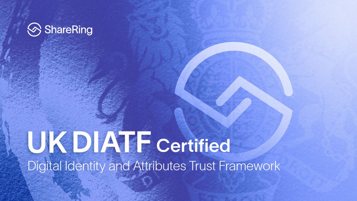 ✨ It’s been a long journey, and we’re finally here!

ShareRing is now certified as a Trusted Digital Identity Services Provider in the UK under the DIATF. 🪪 
🧵1/3