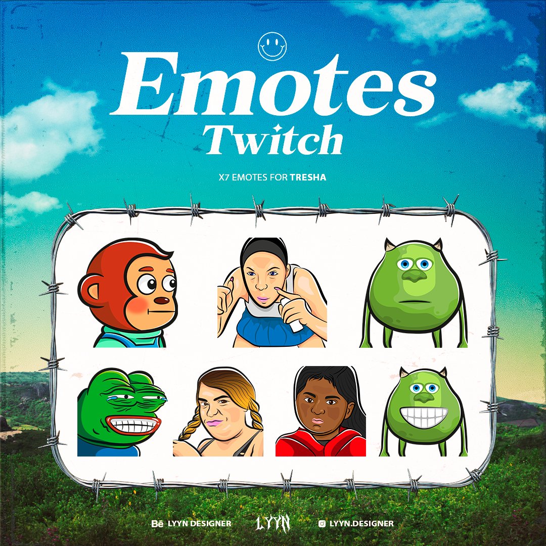 Emotes for  <a href="/Tresha_2/">TieR TRESHA♥️</a> 🤣

🔄 And ❤️ is appreciated

#emotestwitch #emotesdesign