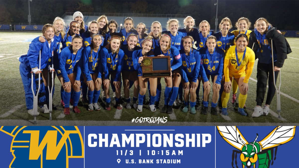 Girls' Soccer will play in the AAA State Championship on Friday at U.S. Bank Stadium, 10:15 a.m. 
Tickets: mshsl.org/tickets
Stream: nspn.tv/MSHSL