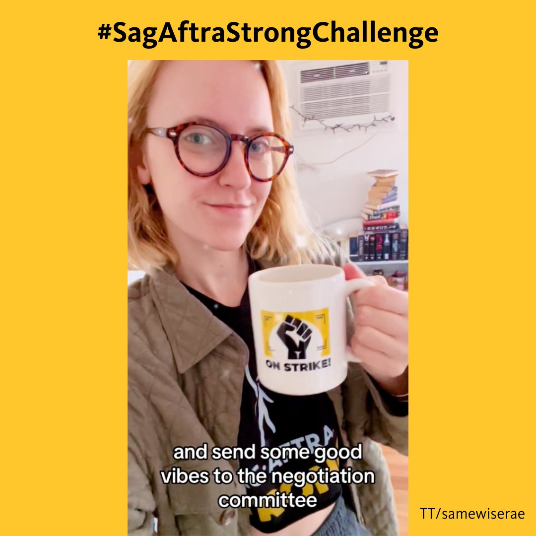 Thank you for showing love to the SAG-AFTRA Negotiating Committee as part of the #SagAftraStrongChallenge! ✊ To our Negotiating Committee: We’ve got your back, just like you’ve got ours!

Join the challenge tomorrow and post your homemade strike signs! 💛