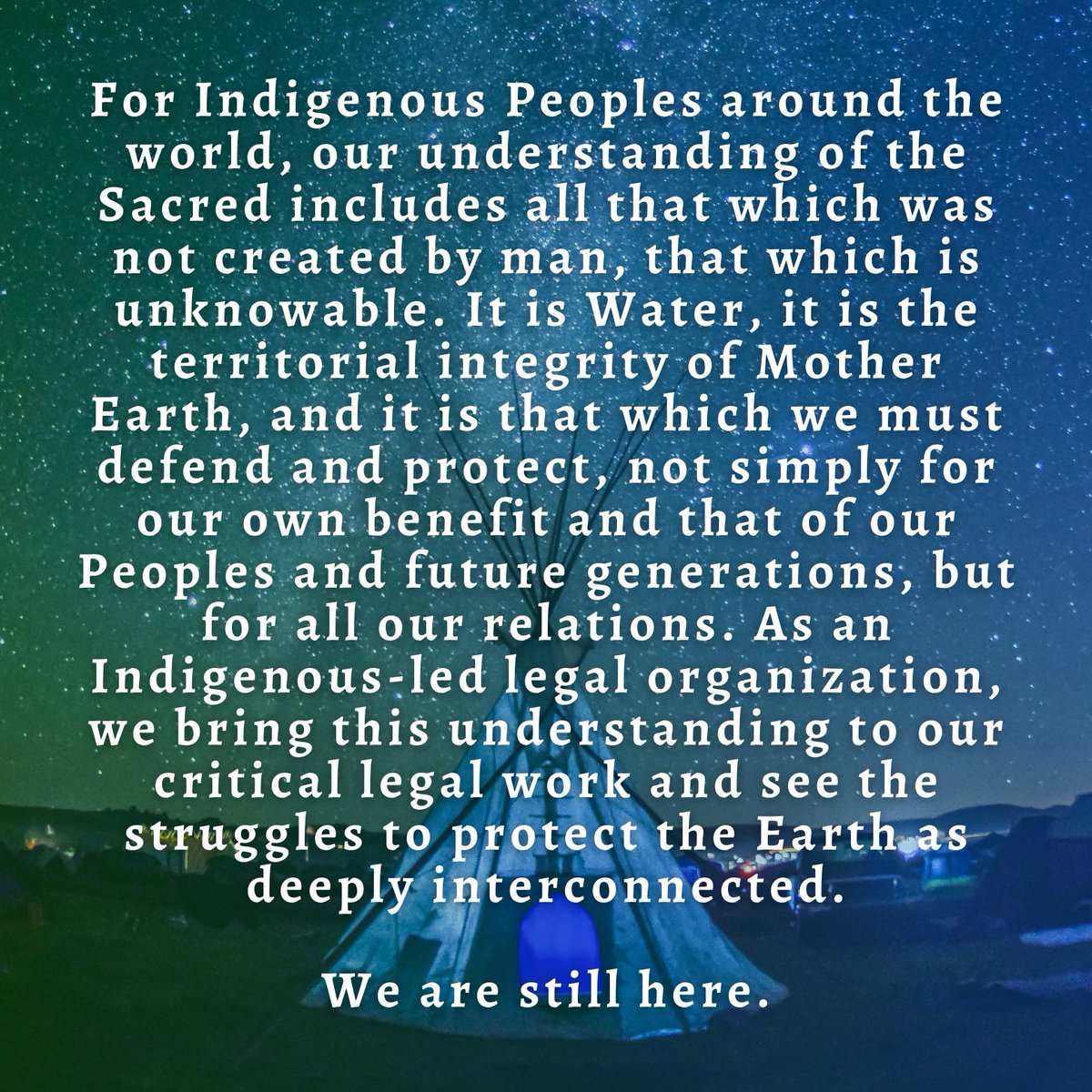 WaterIsLifeWPLC's tweet image. Every month is Native American Heritage Month at WPLC. 🪶

Born out of the #NoDAPL movement, WPLC is an Indigenous-led legal nonprofit that provides support and advocacy for Indigenous peoples and Original Nations, the Earth, and climate justice movements.