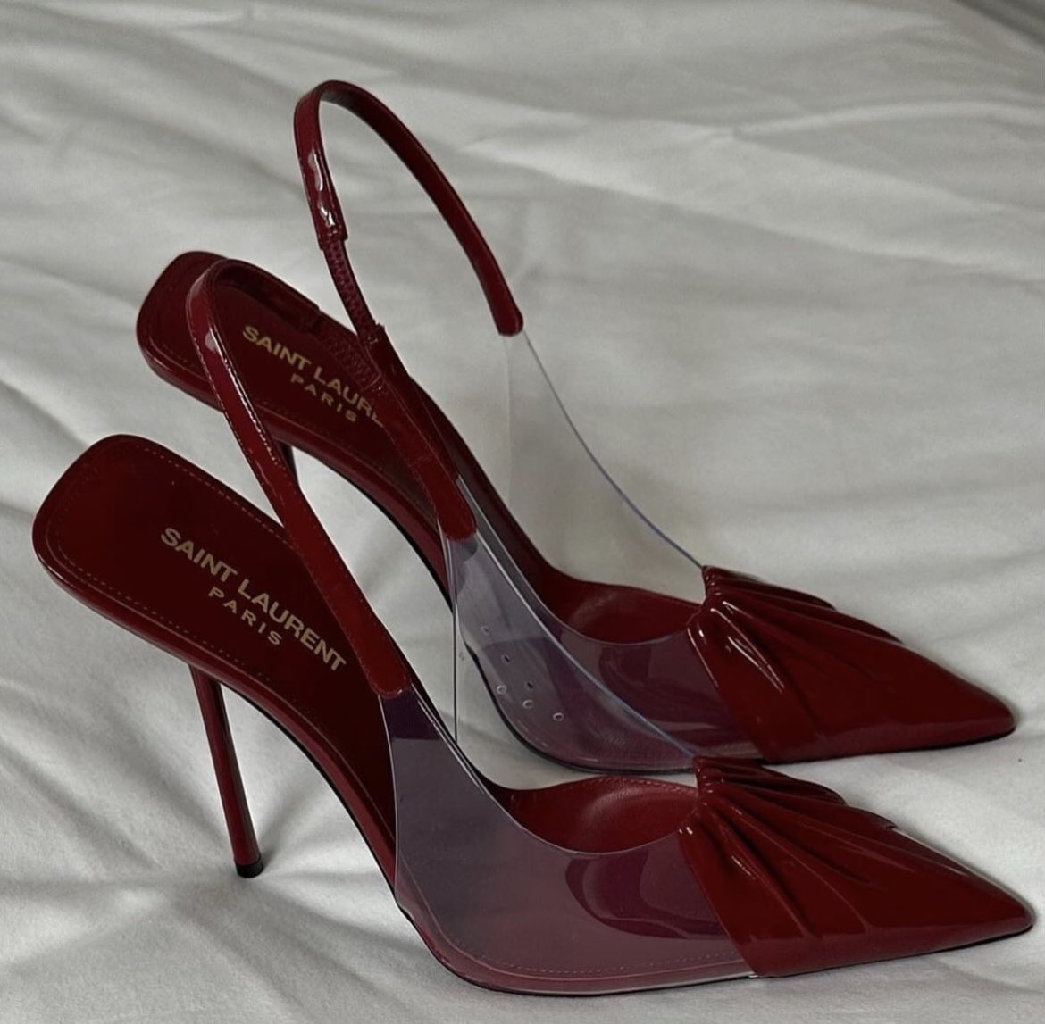 badestoutfit's tweet image. saint laurent cherry heels